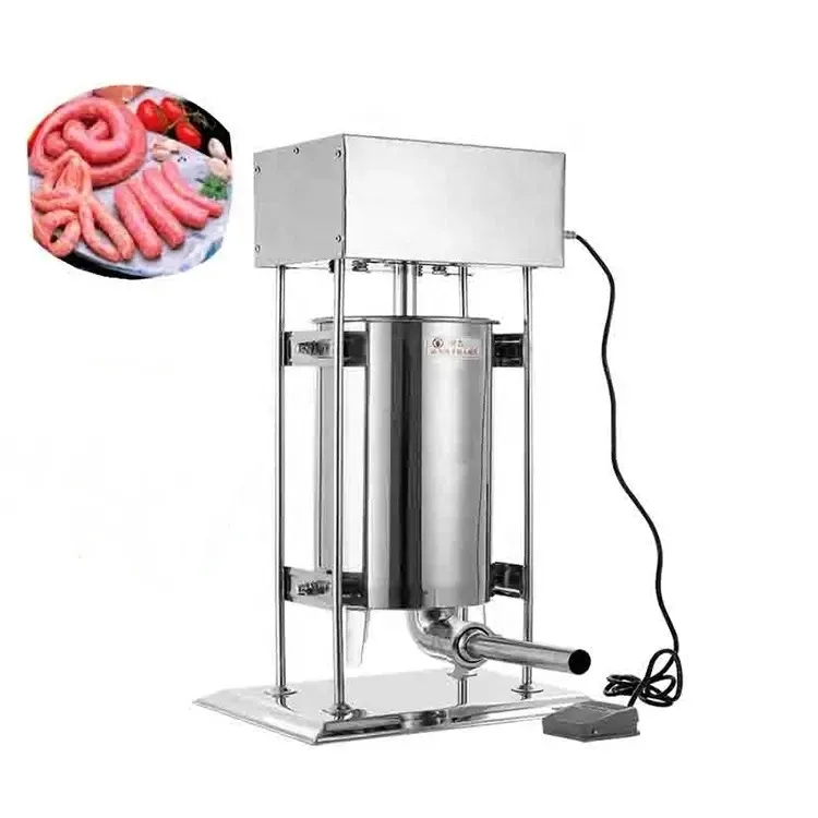 Máquina eléctrica automática pequeña para hacer salchichas, maquinaria de llenado de salchichas, relleno eléctrico de salchichas para perros calientes y carne al vacío