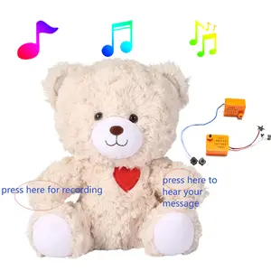 Urso de pelúcia de pelúcia, brinquedo de pelúcia com música, mp3 player fofo personalizado para crianças, loja de músicas, venda imperdível