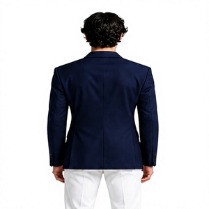 Blazer Azul Marino de Doble Botonadura para Hombre, con Pantalones Blancos, Corte Moderno y Ajustado, Ideal para Eventos Formales, Negocios, Fiestas y Bodas - Product Image 5