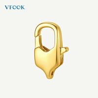 VFOOK Findings - Accessoires de fabrication de bijoux fins pour femmes, fermoirs à ressort en or massif 18 carats de haute dureté pour colliers et bracelets