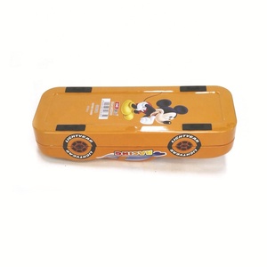 Sáng Tạo Đua Xe Hình Dạng Kim Loại <span class=keywords><strong>Tin</strong></span> Bút Chì Trường Hợp Hộp Bút Văn Phòng Phẩm Hộp Với <span class=keywords><strong>3</strong></span> Lớp Và 4 Bánh Xe Quay - Product Image 4