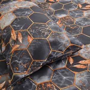 <span class=keywords><strong>Copripiumino</strong></span> o Federa per Adulti, <span class=keywords><strong>Copripiumino</strong></span> <span class=keywords><strong>Matrimoniale</strong></span> per Coppia o Letto Singolo, Grigio con Motivo a Cubo e Foglia, Set <span class=keywords><strong>Copripiumino</strong></span> Misura EU AU - Product Image 5