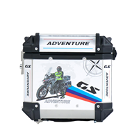 Boîte à bagages universelle pour moto 45L en acier inoxydable, style voyage mondial blanc personnalisé, fournisseur OEM en gros