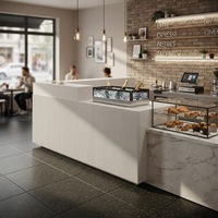 Comptoir de caisse sur mesure de haute qualité et luxueux, ensemble complet avec dimensions personnalisées pour boulangerie
