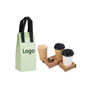 Sac isotherme pour boissons en conserve et petits aliments, non tissé, pour les restaurants à emporter, imperméable, avec doublure renforcée, poignée renforcée, vert - Product Image 1