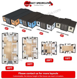 Maison pliante de haute qualité 2 3 chambres à coucher hôtel modulaire préfabriqué 10ft 20ft 30ft maison préfabriquée en conteneur extensible - Product Image 3