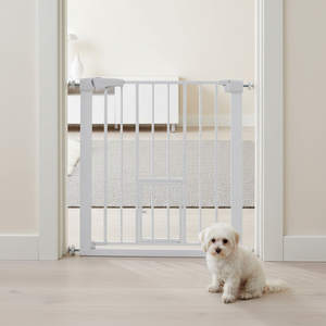 Barrière de sécurité pour bébé facile à installer, fermeture automatique, double verrouillage, barrière en métal pour animaux domestiques, pas de perçage requis, barrière de sécurité pour enfants à l'intérieur - Product Image 1