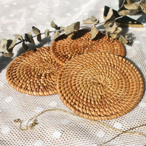 Handmade Rattan Coaster <b>Plate</b> Placemat Intricate Pattern Viet Nam-Sourced Wicker Crafts for <b>Tea</b> Ceremonies and Kitchen Decor - Product Image 5