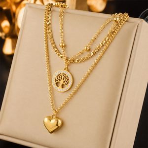 Custom High Quality Stainless Steel 18K Gold Imitation Pearl Layered Heart Butterfly Pendant Necklace Women Engagement Gift US - Product Image 3