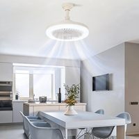 Ventilateur de plafond LED silencieux TSINYE avec télécommande, 3 températures de couleur, intensité variable, luminaire en plastique pour cuisine, salle de bain, entrepôt, garage