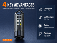 Lampe torche LED rechargeable par USB, étanche, 80LM, pour le camping