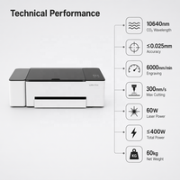 Fabricant de machines de gravure et de découpe laser CO2 60W, refroidissement par eau intégré, 500x300mm avec caméra 4K et mise au point automatique pour le bois et l'acrylique