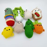 Groente- en fruit-DIY polyester geweven milieuvriendelijke dierenprint avocado creatieve ornamenten tas decoratieve sleutelhanger