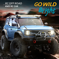 Coche RC Rock Crawler 1:10 con Cabrestante, Luces de Techo, Revestimiento Interior, 4WD, Sin Bloqueo de Diferencial, 2.4GHz, IPX4, 18KM/H, Excelente Regalo para Aficionados a los Coches RC
