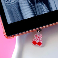 Pendentif anti-poussière personnalisé en acrylique, motif dessin animé mignon, pour port de charge iPhone et Type C