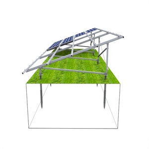 Amoysolar Manufacturer N-type Aluminium Solar Panel Single Pole Ground Mount System Dual <strong>Post</strong> <strong>Fixed</strong> Tilt Solar Screw Anchor - Product Image 1