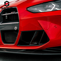 Conduits d'air double ailette en fibre de carbone sèche style R44 pour BMW G80 M3 G8X G82 G83 M4 Competition, garniture de couvercle d'aération de pare-chocs avant, prise d'air