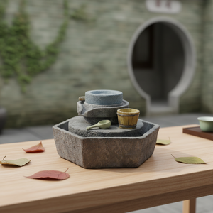 Artesanías de resina personalizadas <span class=keywords><strong>Molino</strong></span> de piedra Fuente de <span class=keywords><strong>cascada</strong></span> de mesa para adorno de jardín - Product Image 1
