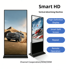 Máquina de Publicidad Inteligente HD con Pantalla Táctil Infrarroja para Interiores, de Pie, Negra, para Ascensores, Salas de Exposiciones, Vestíbulos, 4K, OEM, ODM - Product Image 1