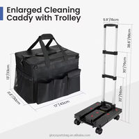 Chariot de nettoyage à roulettes pivotantes à 360°, sac de transport amovible, anti-poussière, pour le nettoyage rapide des hôtels et des bâtiments