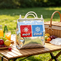 Sac isotherme renforcé, sac isotherme jetable, léger, pour le stockage des aliments, en aluminium, pour les courses