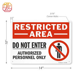 Señal <span class=keywords><strong>de</strong></span> Tráfico Reflectante <span class=keywords><strong>de</strong></span> 10 x 14 Pulgadas, Área Restringida, Prohibida la Entrada, Solo Personal Autorizado, Aluminio Antioxidante <span class=keywords><strong>de</strong></span> 1 mm - Product Image 3