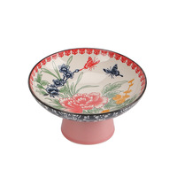 Chinese stijl porseleinen ronde handgeschilderde fruitschaal dessert schaal vintage huis gedroogd fruit snack schaal thee-bereidings schaal nieuw