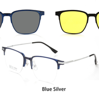Lunettes de soleil à clip 3 en 1 Ultem Magnetic Frame avec crochet Clips Lunettes multifonctionnelles Lunettes d'affaires pour hommes Y8510M
