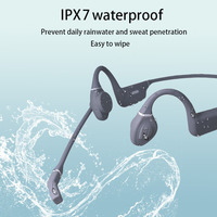 Bluetooth PTT Earphone konduksi tulang Headset walkie talkie nirkabel IPX7 tahan air DP8
