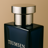 Flacon de parfum concentré en verre bleu foncé givré de luxe, vide et rechargeable, avec bouchon pulvérisateur, disponible en 30ml, 50ml, 100ml, et diffuseur à bâtonnets avec emballage.