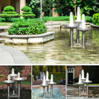 Edelstahl Polierter Moderner Luxus-Design Außenwasserbrunnen mit Wasserfall für Pool und Teich Anpassbare Größe