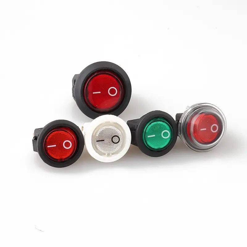 LANZ elektronik KCD2 serisi ışık Rocker güç anahtarı yuvarlak anahtarı 2 Pin 3 Pin kırmızı yeşil mavi sarı No led ON-OFF LANZMFG