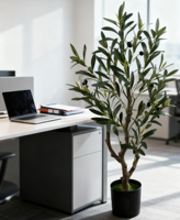 2025 nouveau Style olivier artificiel en plastique plantes en pot Faux arbre vert pour la décoration intérieure extérieure