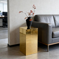 Table basse pliante minimaliste en acrylique Golden Mirror avec couleur et taille personnalisables pour salon, canapé, bureau à domicile, table d'appoint