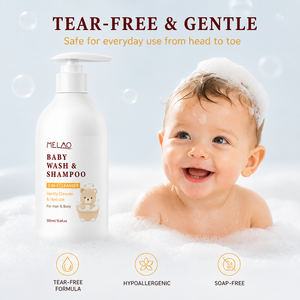 Champú y Jabón 2 en 1 para Bebés con Ceramida, Ácido Hialurónico y Vitamina E, 300 ml, Sin Lágrimas, Limpiador Suave para Cabello y Cuerpo - Product Image 1