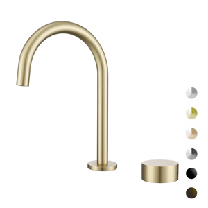 In Stock Brushed Gold Deck Mounted <strong>Faucet</strong> Luxury Lever 2 <strong>Holes</strong> Basin Mixer Tap Solid Brass <strong>Single</strong> <strong>Handle</strong> <strong>Bathroom</strong> Sink <strong>Faucet</strong> - Product Image 1