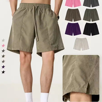 Shorts de plage personnalisés 160 GSM imperméables à séchage rapide avec fente latérale anti-plis, en polyester satiné, décontractés, avec cordon de serrage, pour l'été, OEM