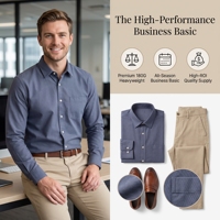 Chemises décontractées pour hommes de qualité supérieure, 100% coton, tissage Oxford, 180 g, manches longues, chemise de travail pour hommes, vêtements de bureau