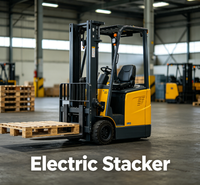 Gerbeur électrique compact Worui à faible hauteur avec batterie au plomb-acide et pneus en polyuréthane, commande manuelle