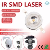 Diodes laser infrarouges d'usine 8080 haute puissance, puce Epistar SMD 0,5W 1W 850nm 940nm 120 degrés en stock OEM ODM pour caméra PTZ