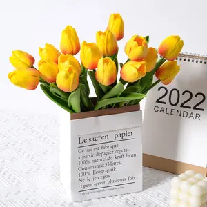 Mooie Kunstmatige Tulpen Bloemen Met Stengels Echt Gevoel Pu Tulpen Voor Cadeau Bruiloft Decoratie Huis Tuin Decor