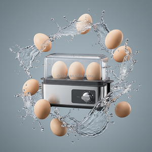 Appareils de cuisine compacts haut de gamme : Cuiseur vapeur rapide 3-en-1 en acier inoxydable brossé pour des œufs parfaits à chaque fois – Dites adieu à la cuisson aléatoire - Product Image 1