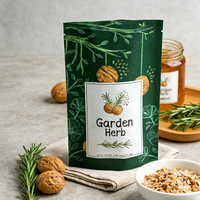 Sachet d'emballage personnalisé pour flocons d'avoine, refermable, en aluminium, Doypack, pour herbes, épices, noix, muesli, céréales, sac en plastique