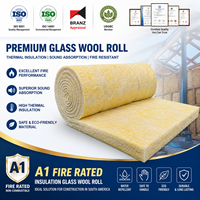 Couverture en laine de verre ininflammable A1, isolation thermique et acoustique R122 50 pour la construction de toitures en structure métallique, rouleau de laine de verre