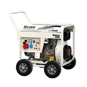 Hi-earns Brand 5.5KW movable U type handle white color diesel generator set 1 phase 3 phase