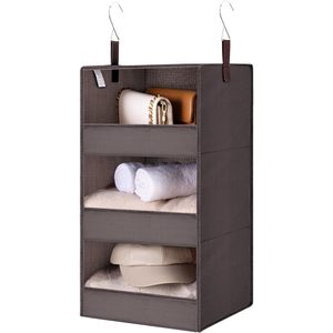 Organisateur de placard suspendu à 3 étagères, étagère de rangement pliable en tissu pour l'organisation de la chambre à coucher, 33x15x85cm - Product Image 1