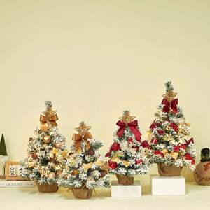 Mini Christmas <b>Tree</b> with Bell Bow Knot Green Pine White <b>LED</b> <b>Light</b> Xmas <b>Tree</b> Desktop Christmas Star <b>Tree</b> - Product Image 2