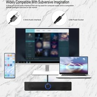 Altavoz Bluetooth con Cable USB Portátil, Barra de Sonido con Luz LED para Computadora de Escritorio con Audio de Alta Calidad
