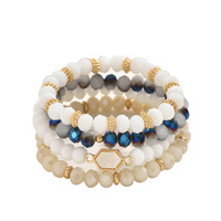 Bracelets de mode pour femmes, 4 pièces, empilables, en perles et cristaux, élégants et décontractés, pour l'été, les vacances et le quotidien, collection 2026