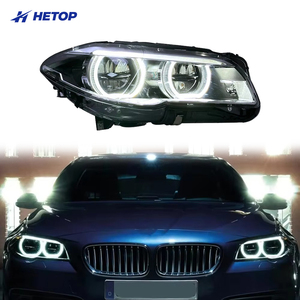 Faros Delanteros HETOP F10 2014-2017, Luces Delanteras <span class=keywords><strong>Angel</strong></span> Eyes, Pieza de Mejora para Automóvil, <span class=keywords><strong>LED</strong></span> Serie 5 F18, Luz para Auto Ikon, Plug and Play para BMW - Product Image 1